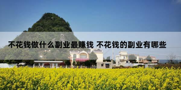不花钱做什么副业最赚钱 不花钱的副业有哪些